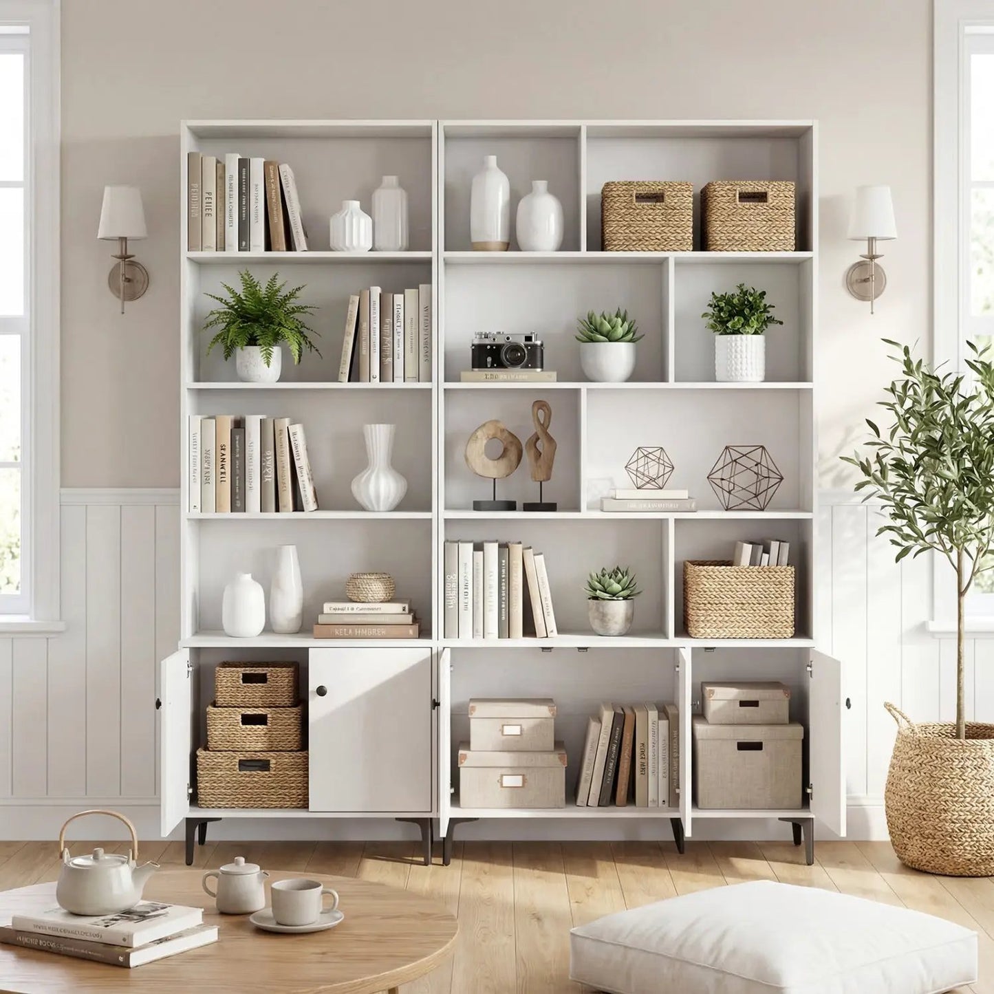 Bookshelf With 3 Doors and 2 Anti Tipping Kits