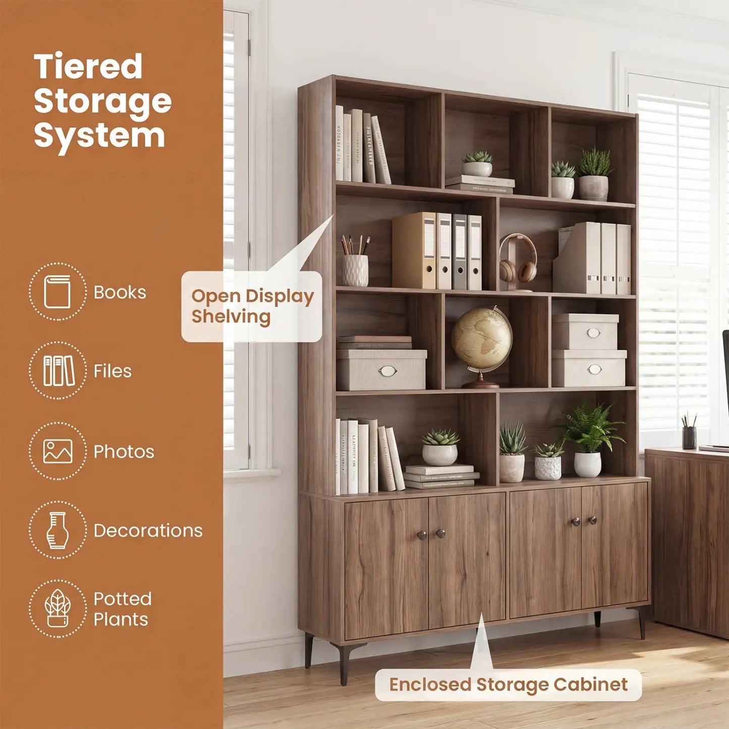 Bookshelf Four Doors and Anti-Tipping Kits