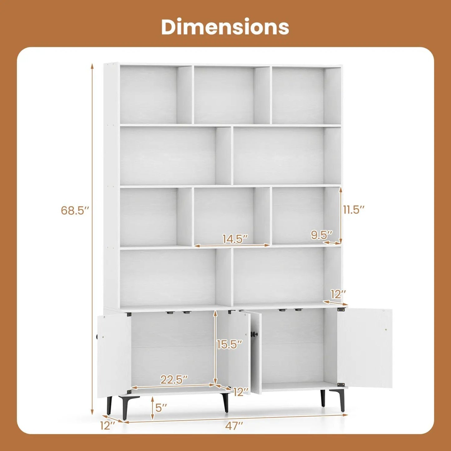 Bookshelf Four Doors and Anti-Tipping Kits