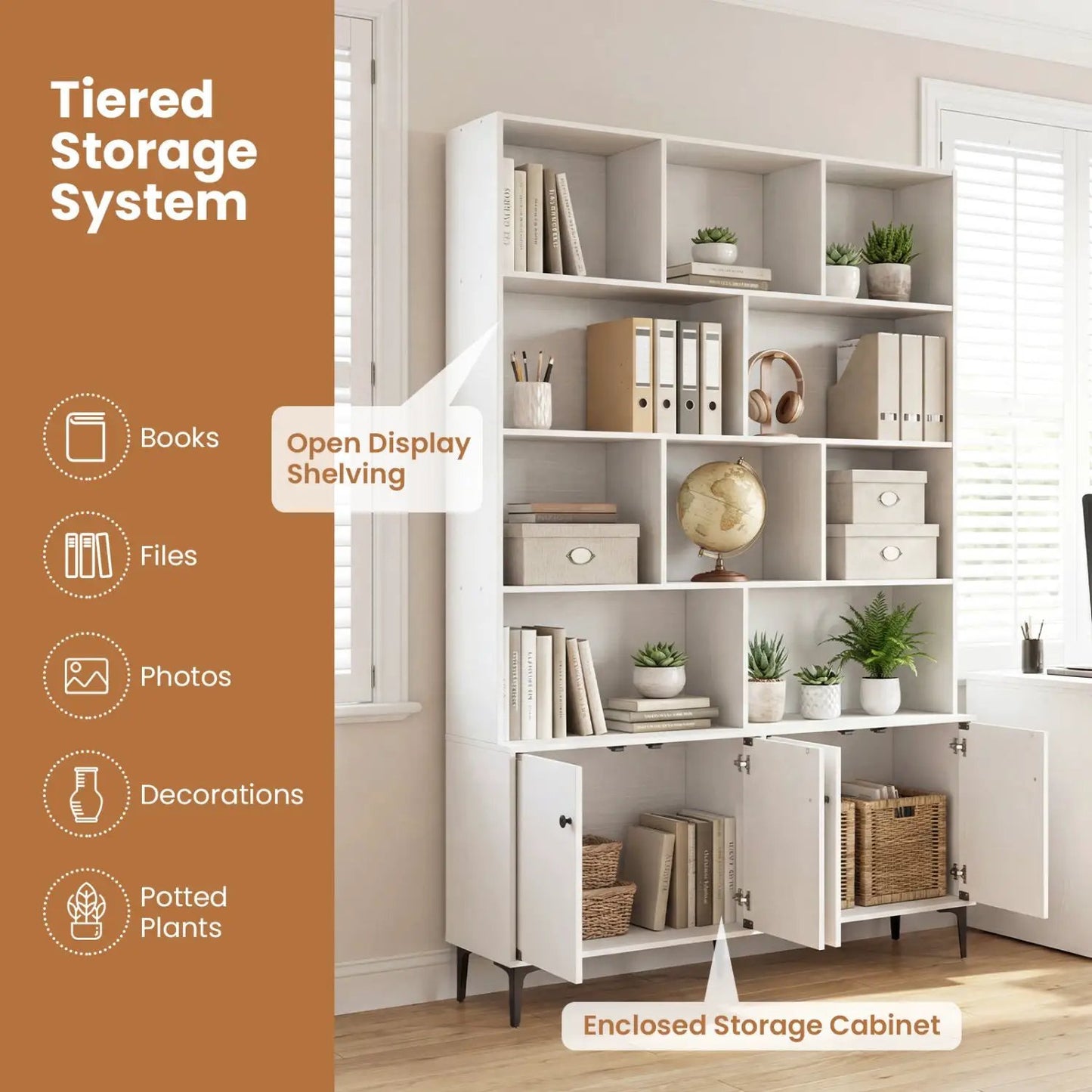 Bookshelf Four Doors and Anti-Tipping Kits