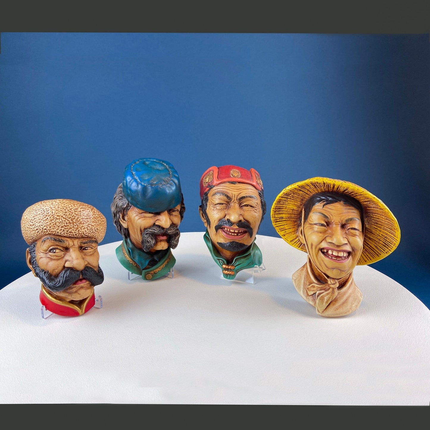 Bosson Like Chalkware Head of Pancho Villa. Life Like Caricature of Spanish Man in Red Sombrero. Ethnic Wall Hanging. Collectible Bust. - Tampa Home & Garden Store