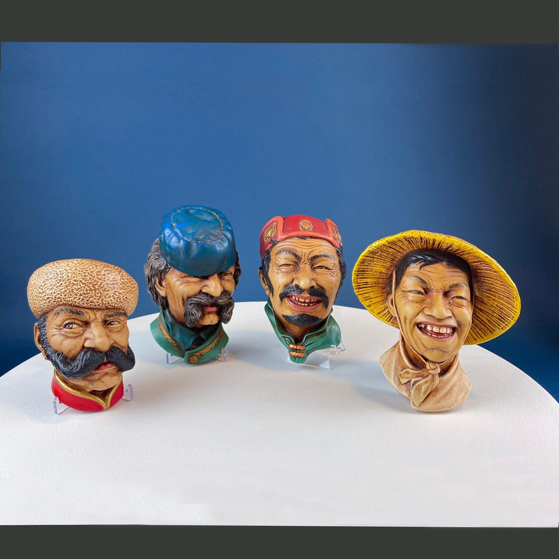Bosson Like Chalkware Head of Pancho Villa. Life Like Caricature of Spanish Man in Red Sombrero. Ethnic Wall Hanging. Collectible Bust. - Tampa Home & Garden Store