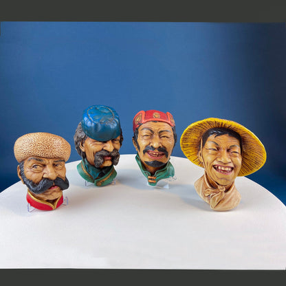 Bosson Like Chalkware Head of Pancho Villa. Life Like Caricature of Spanish Man in Red Sombrero. Ethnic Wall Hanging. Collectible Bust. - Tampa Home & Garden Store