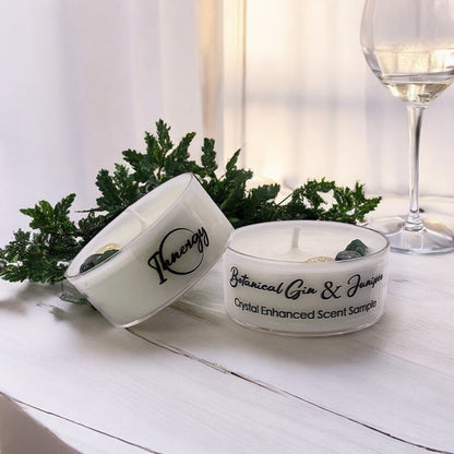 Botanical Gin & Juniper, Premium Coconut-Soy Wax Tea Light Crystal Candle, 1oz - Tampa Home & Garden Store
