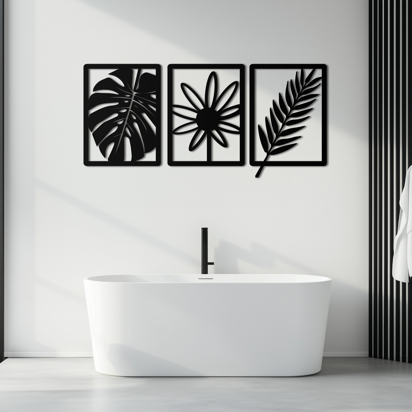 Botanical Metal Wall Art Set - Nature-Inspired Minimalist Decor - KAF198 - Tampa Home & Garden Store