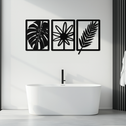 Botanical Metal Wall Art Set - Nature-Inspired Minimalist Decor - KAF198 - Tampa Home & Garden Store