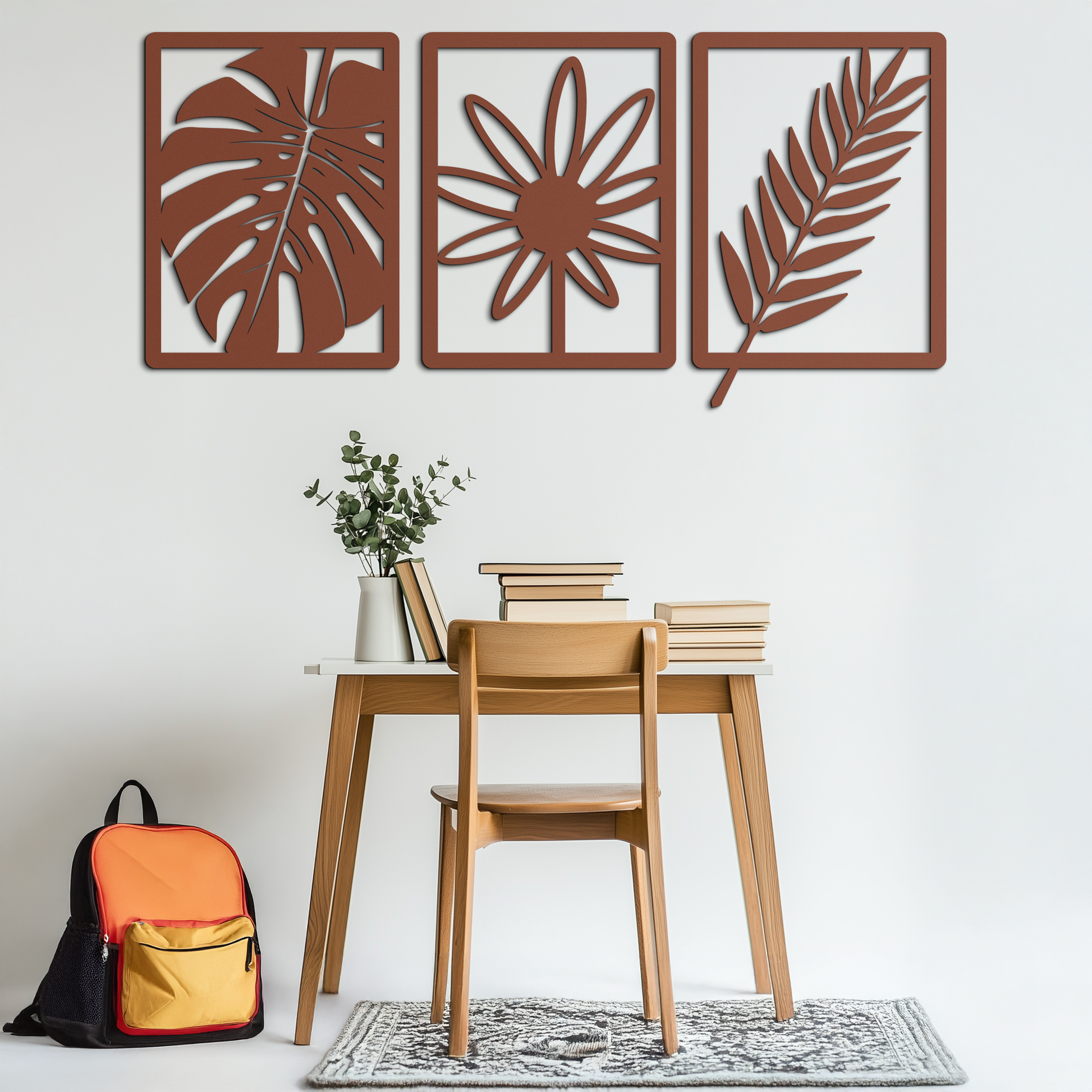 Botanical Metal Wall Art Set - Nature-Inspired Minimalist Decor - KAF198 - Tampa Home & Garden Store
