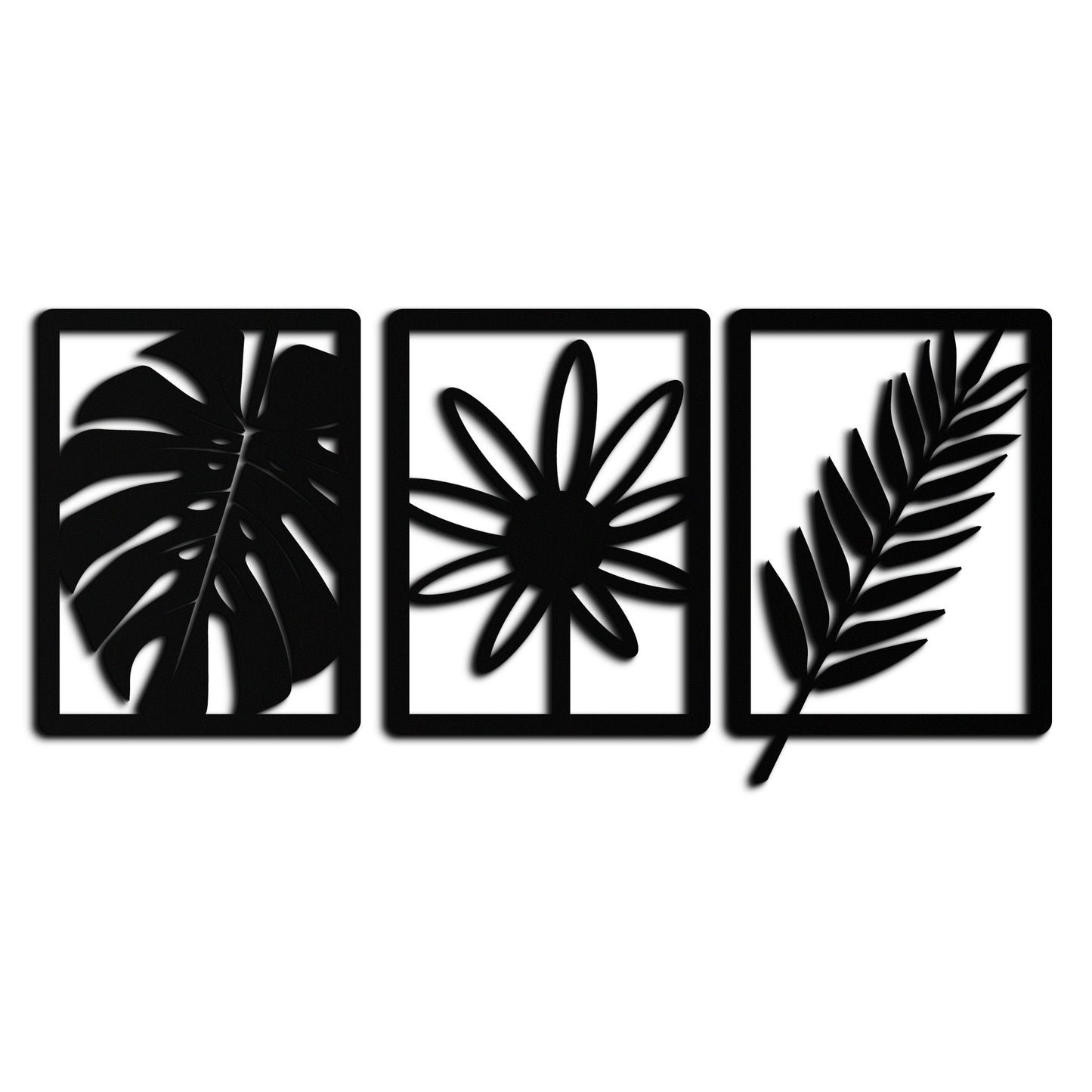 Ensemble de décoration murale botanique en métal - Décoration minimaliste inspirée par la nature - KAF198