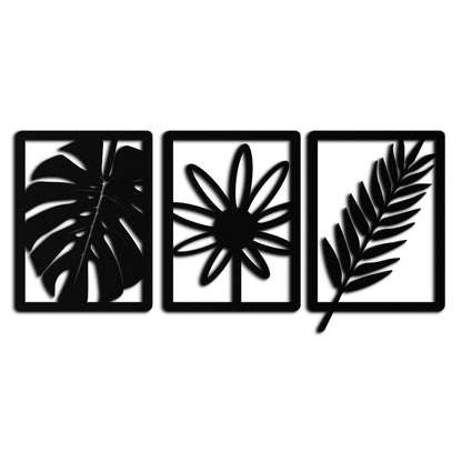 Ensemble de décoration murale botanique en métal - Décoration minimaliste inspirée par la nature - KAF198