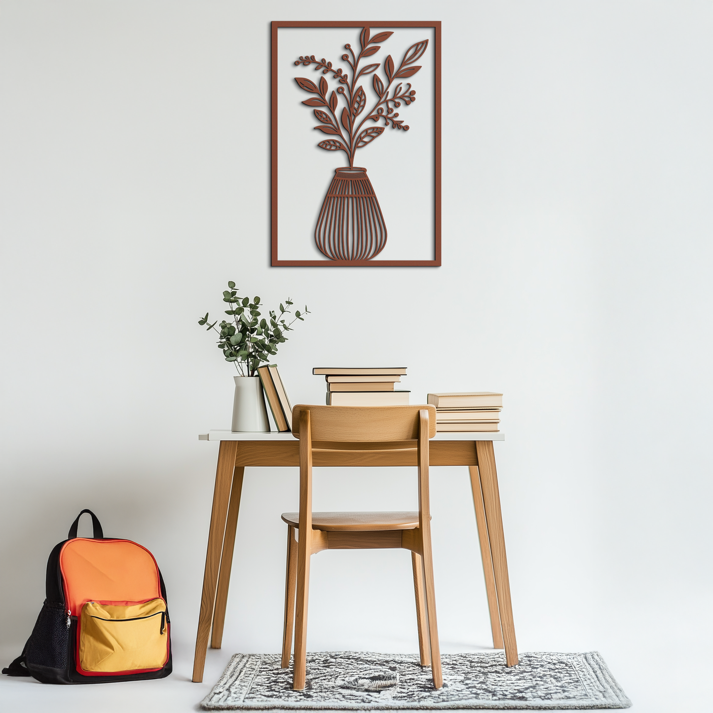 Botanical Vase Metal Wall Art – Elegant Plant Silhouette for Modern Nature-Inspired Decor- KAF357 - Tampa Home & Garden Store