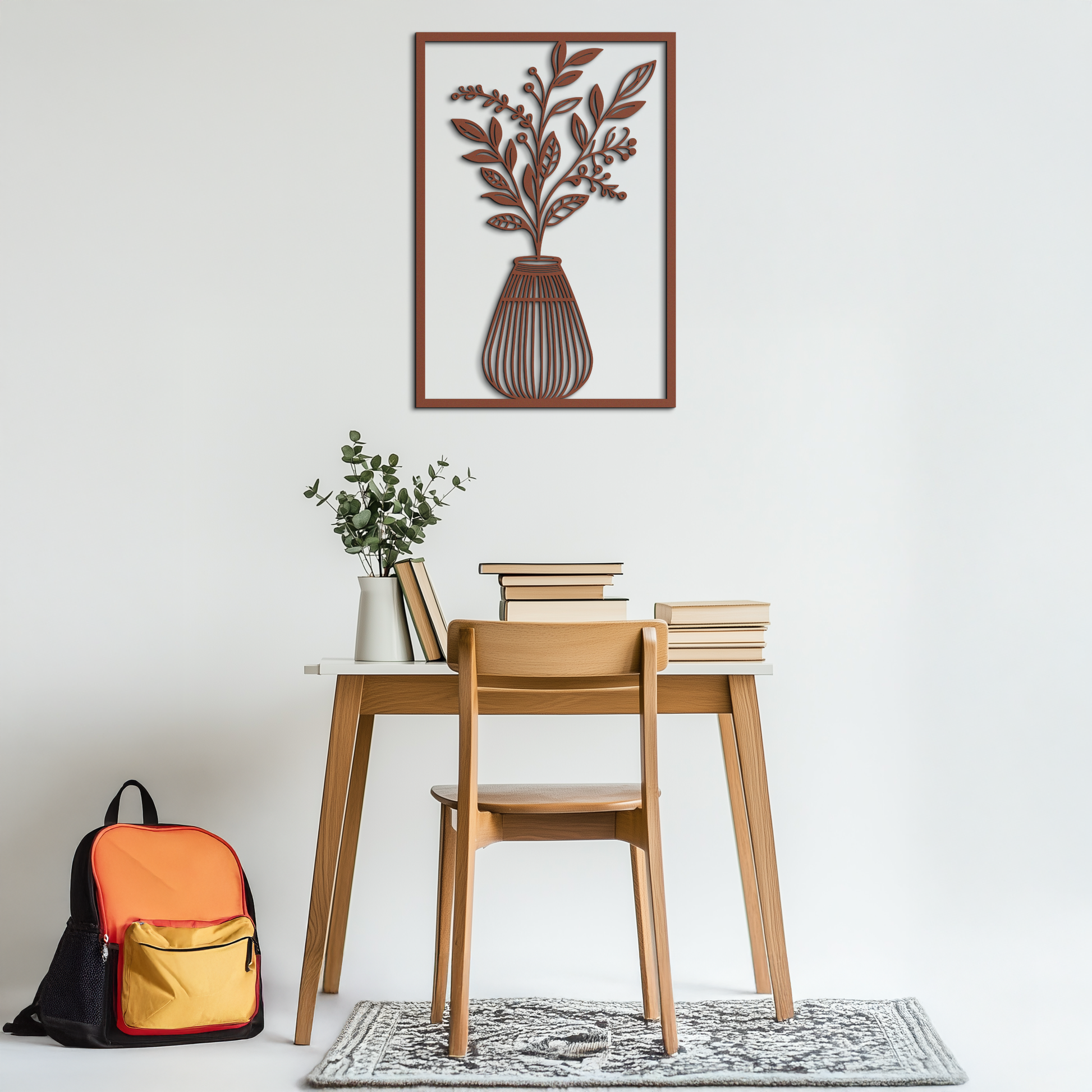 Botanical Vase Metal Wall Art – Elegant Plant Silhouette for Modern Nature-Inspired Decor- KAF357 - Tampa Home & Garden Store