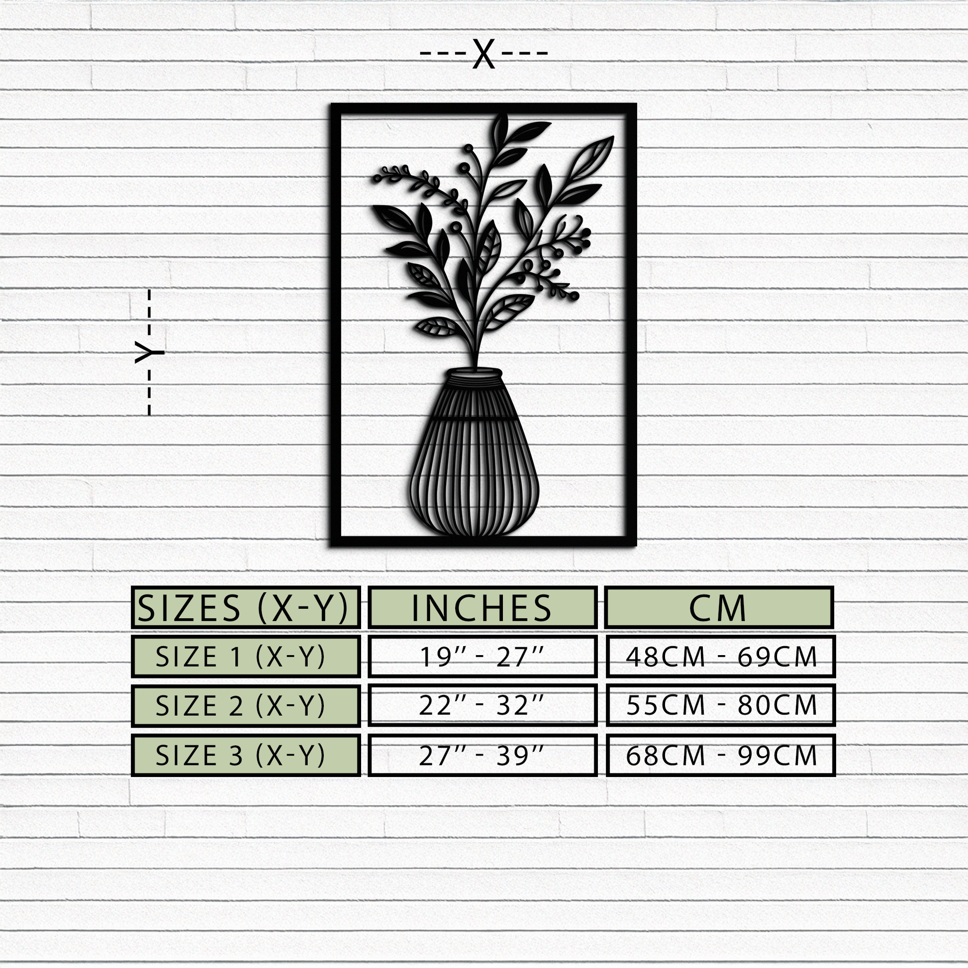 Botanical Vase Metal Wall Art – Elegant Plant Silhouette for Modern Nature-Inspired Decor- KAF357 - Tampa Home & Garden Store