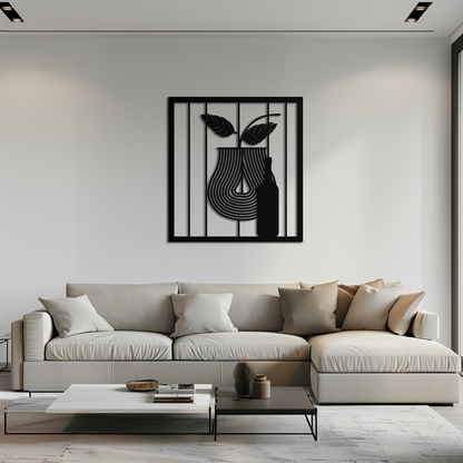 Bottle and Leaf Metal Wall Art – Modern Abstract Home Decor for Kitchen or Dining Room- KAF358 - Tampa Home & Garden Store