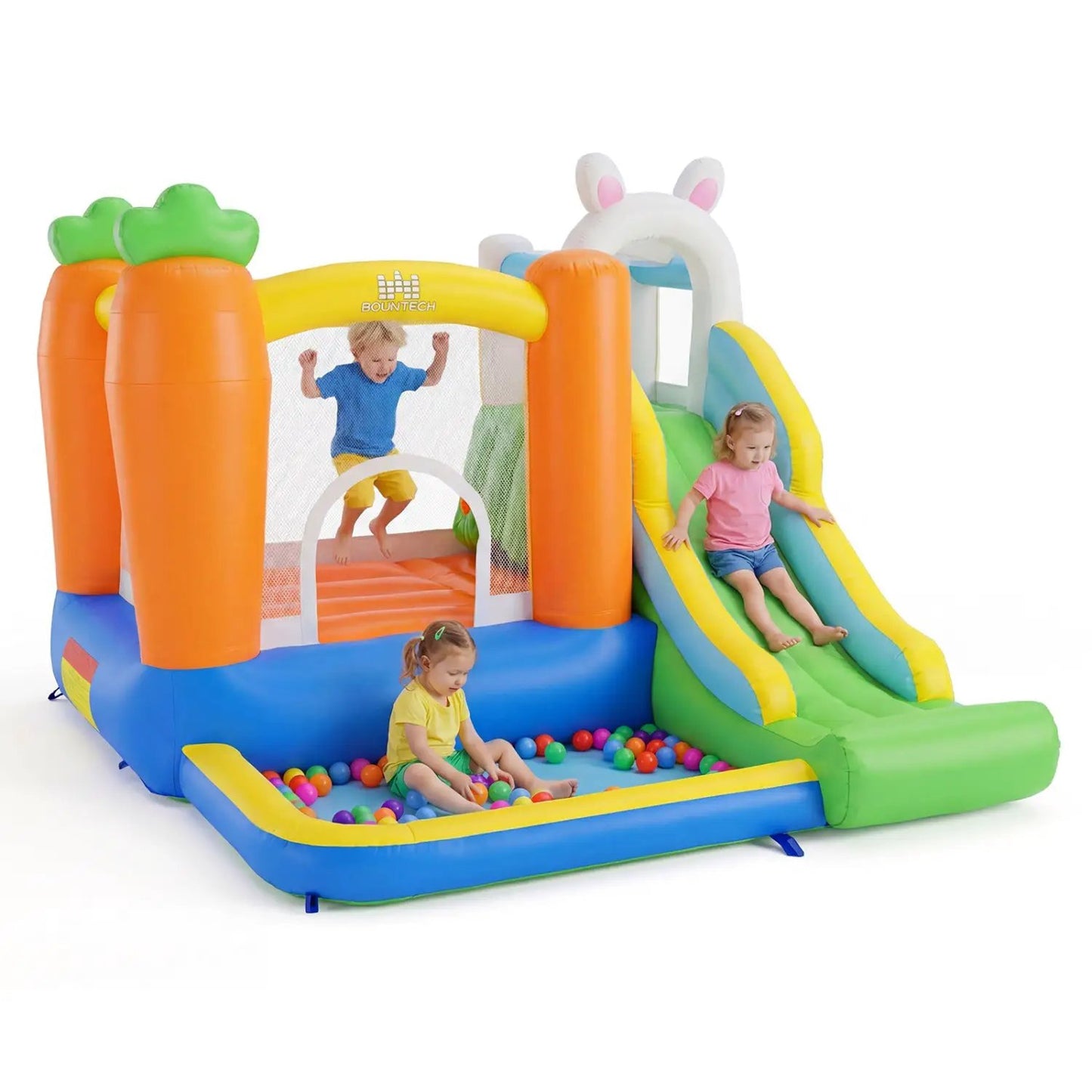 Bounce House Kids With Climbing Wall and Slide