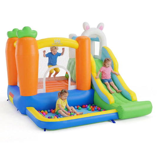 Bounce House Kids With Climbing Wall and Slide
