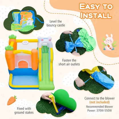 Bounce House Kids With Climbing Wall and Slide