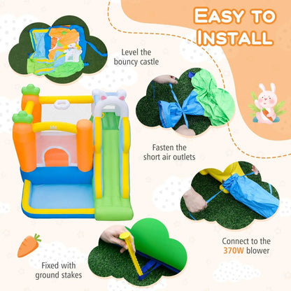 Bounce House for Kids With Slide and Rim