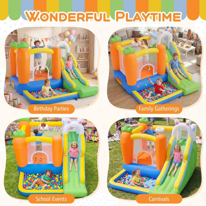 Bounce House for Kids With Slide and Rim