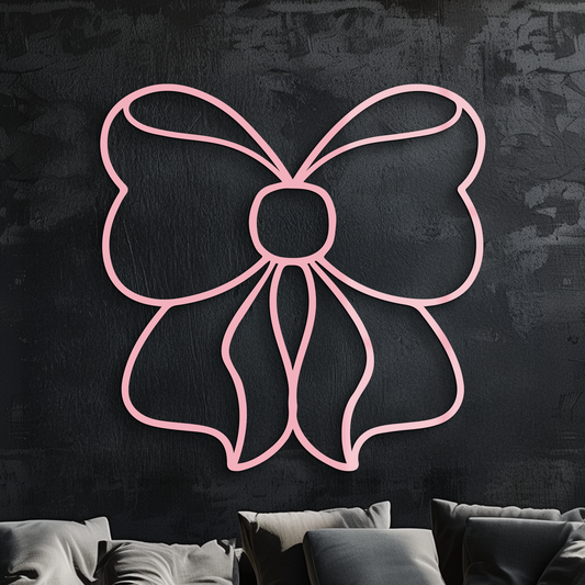 Bow Silhouette Metal Wall Art – Elegant Ribbon Design - KAFGP048 - Tampa Home & Garden Store