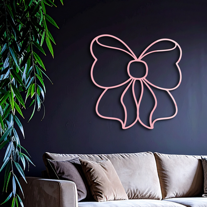 Bow Silhouette Metal Wall Art – Elegant Ribbon Design - KAFGP048 - Tampa Home & Garden Store