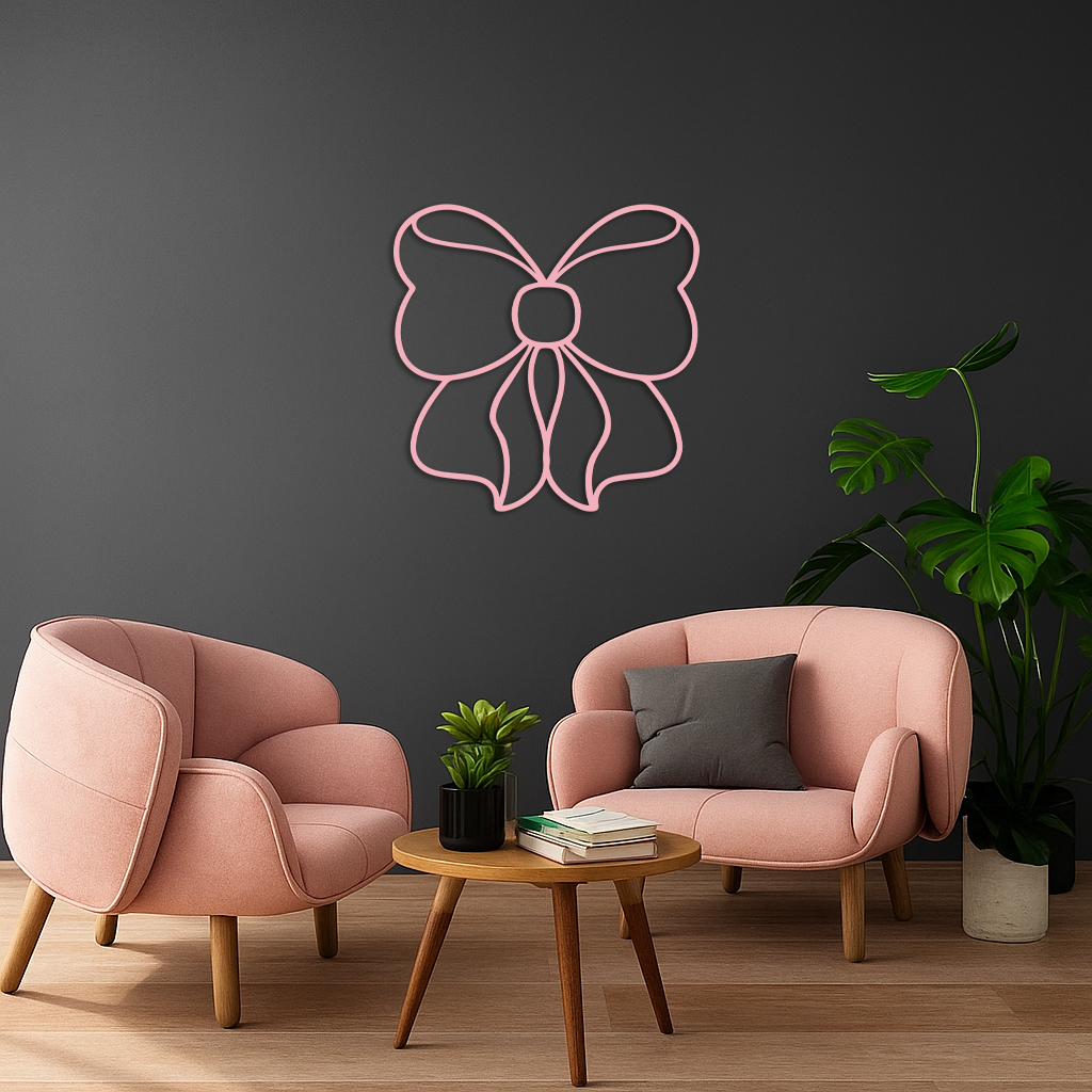 Bow Silhouette Metal Wall Art – Elegant Ribbon Design - KAFGP048 - Tampa Home & Garden Store