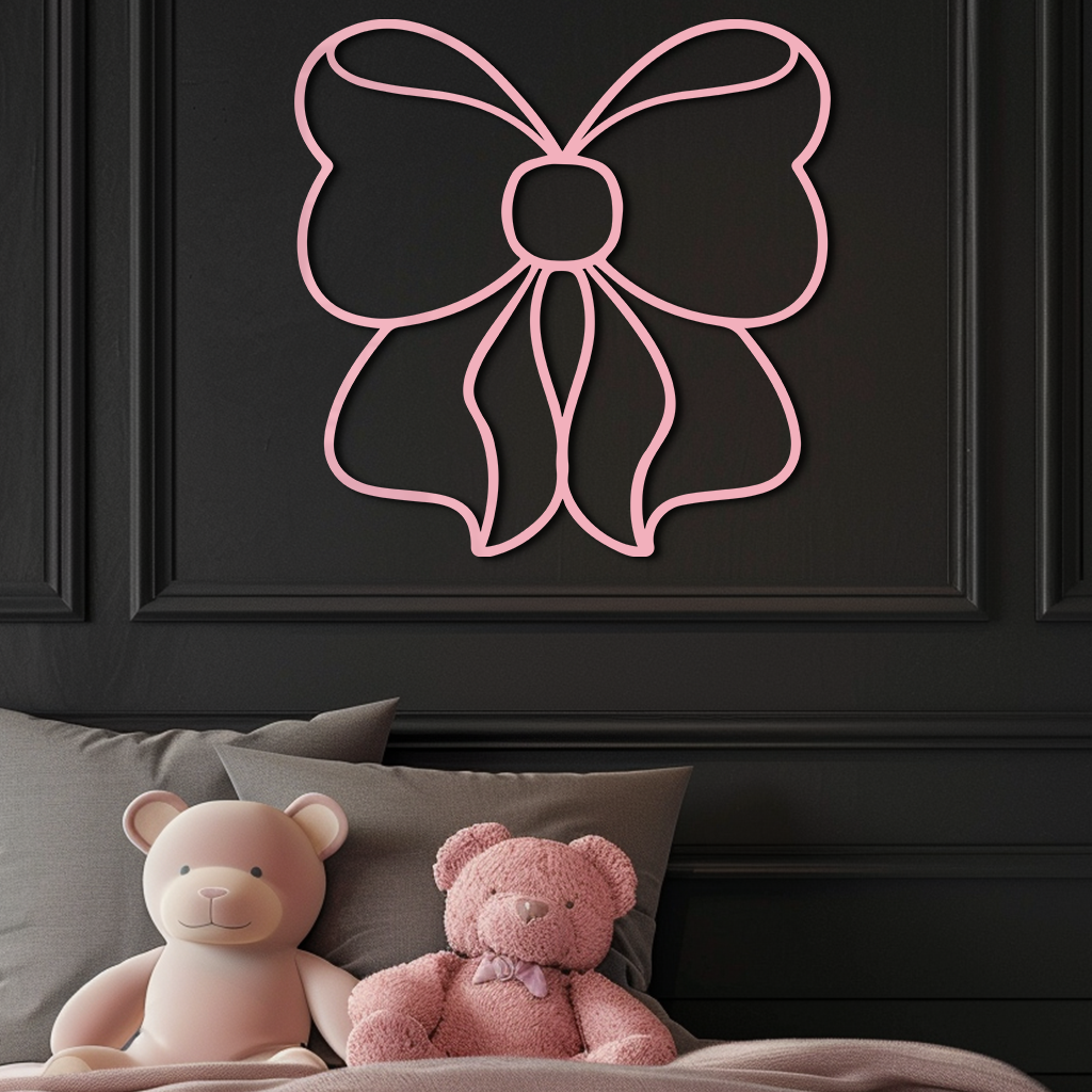 Bow Silhouette Metal Wall Art – Elegant Ribbon Design - KAFGP048 - Tampa Home & Garden Store