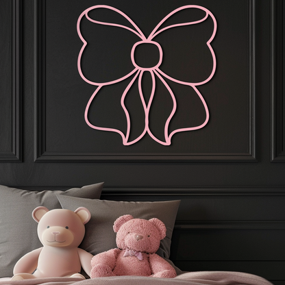 Bow Silhouette Metal Wall Art – Elegant Ribbon Design - KAFGP048 - Tampa Home & Garden Store