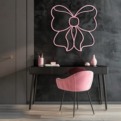 Bow Silhouette Metal Wall Art – Elegant Ribbon Design - KAFGP048 - Tampa Home & Garden Store