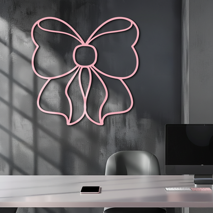 Bow Silhouette Metal Wall Art – Elegant Ribbon Design - KAFGP048 - Tampa Home & Garden Store