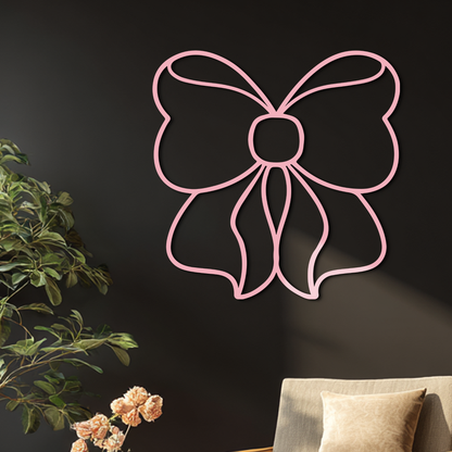 Bow Silhouette Metal Wall Art – Elegant Ribbon Design - KAFGP048 - Tampa Home & Garden Store