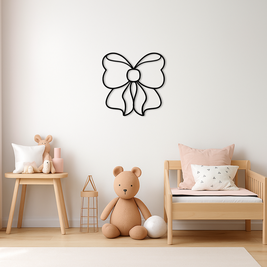 Bow Silhouette Metal Wall Art – Elegant Ribbon Design - KAFGP048 - Tampa Home & Garden Store