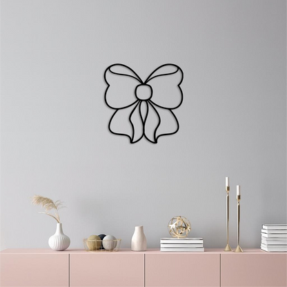 Bow Silhouette Metal Wall Art – Elegant Ribbon Design - KAFGP048 - Tampa Home & Garden Store