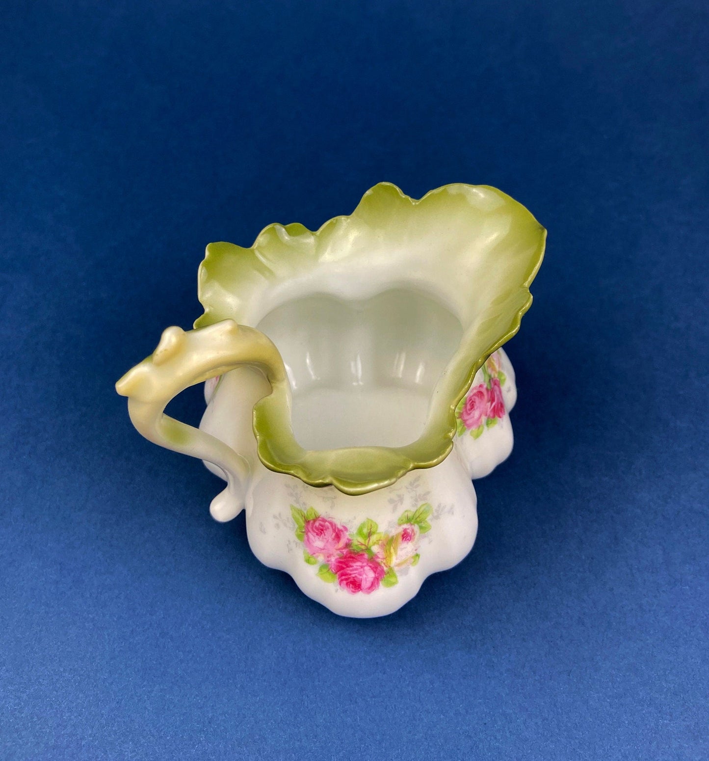Bowl. Antique Porcelain Bowl by RS Prussia. Hand Painted Fine Porcelain Bowl with Wild Roses. Embossed Decoration, Scalloped Rim. - Tampa Home & Garden Store