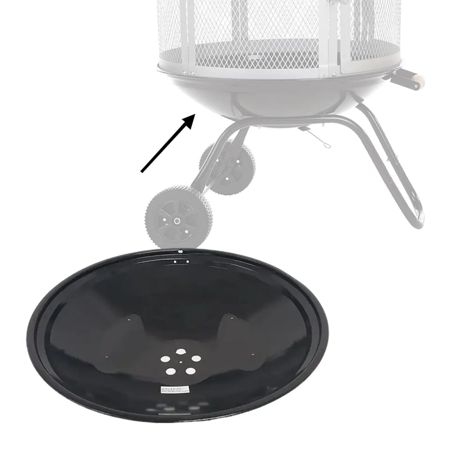 Replacement black metal fire bowl for 28-inch Bessemer fireplace by Fire Sense on Tampa Home & Garden Store