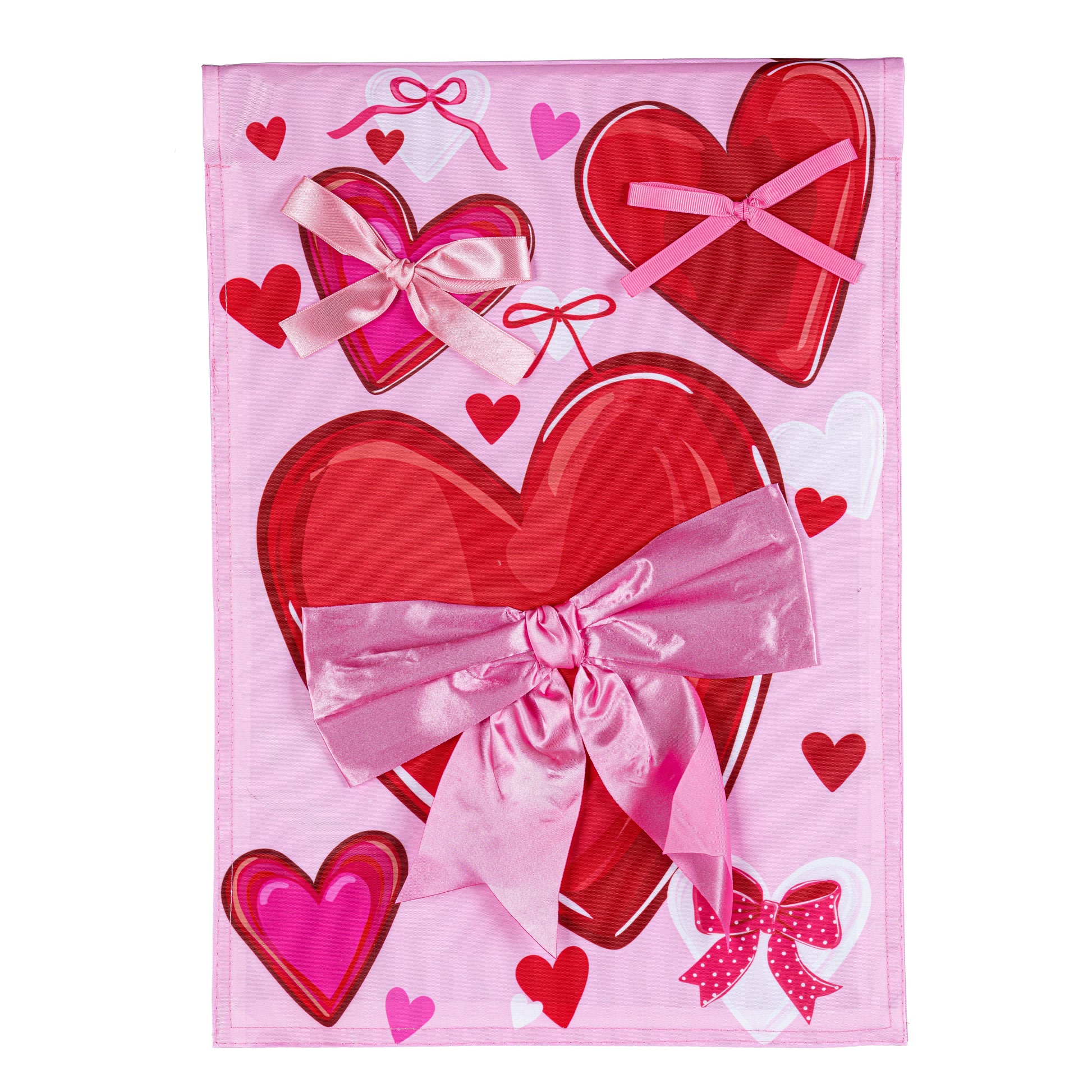 Bows & Hearts Applique Garden Flag - Tampa Home & Garden Store