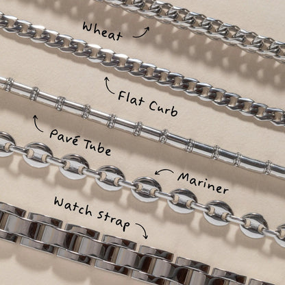 Tube Bead and Crystal Chain Bracelet silver-tone with rhinestone accents on Tampa Home & Garden Store