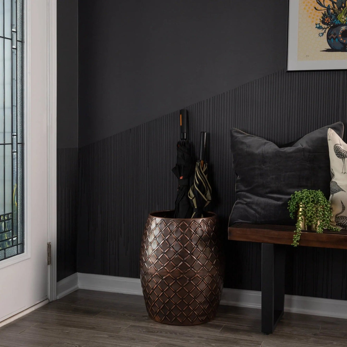 Braga Metal Stool-Container in Copper Finish - Tampa Home & Garden Store