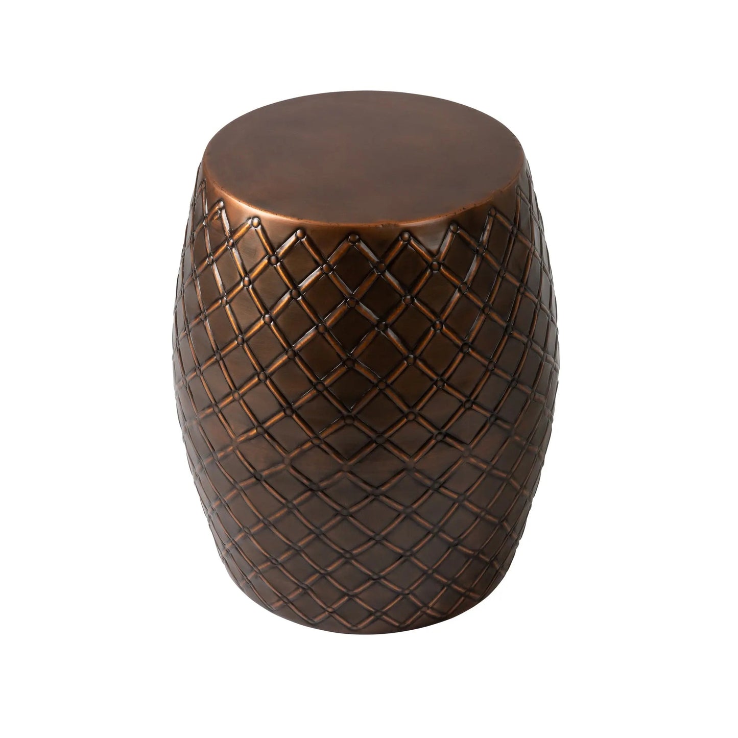Braga Metal Stool-Container in Copper Finish - Tampa Home & Garden Store