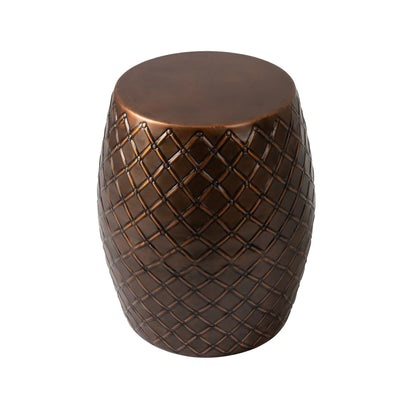 Braga Metal Stool-Container in Copper Finish - Tampa Home & Garden Store
