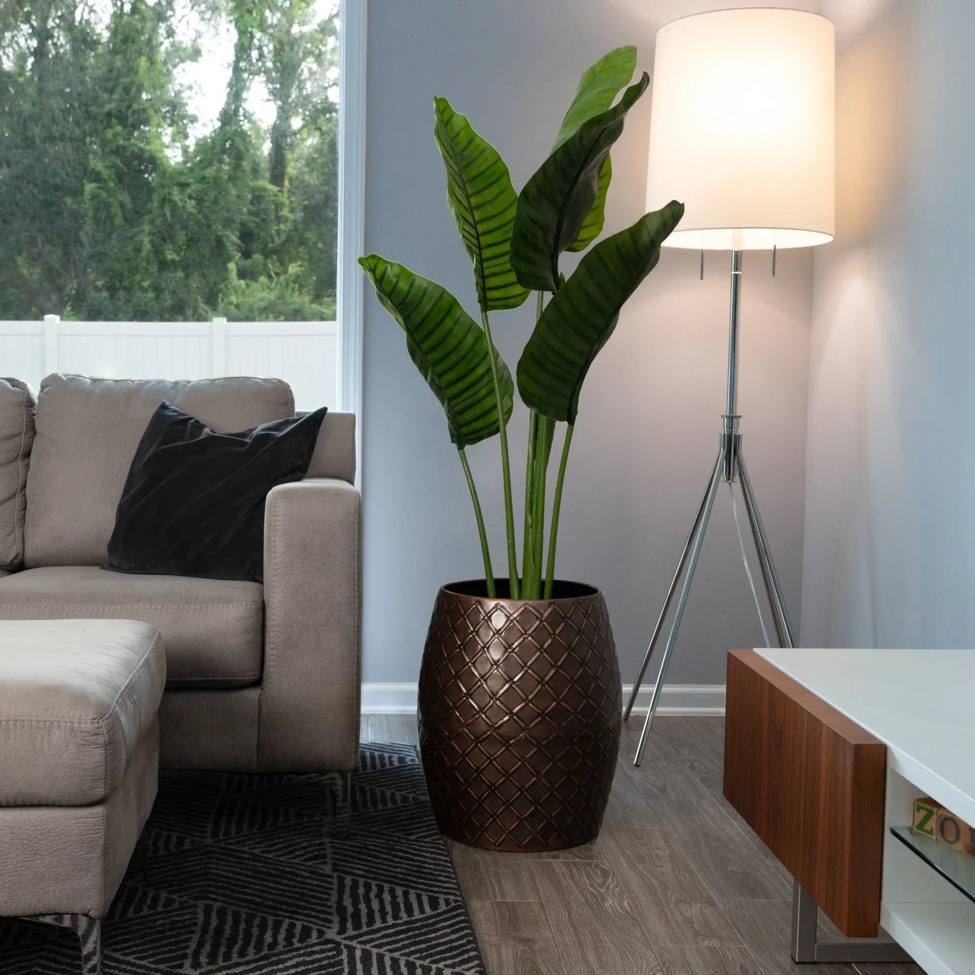 Braga Metal Stool-Container in Copper Finish - Tampa Home & Garden Store