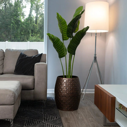 Braga Metal Stool-Container in Copper Finish - Tampa Home & Garden Store