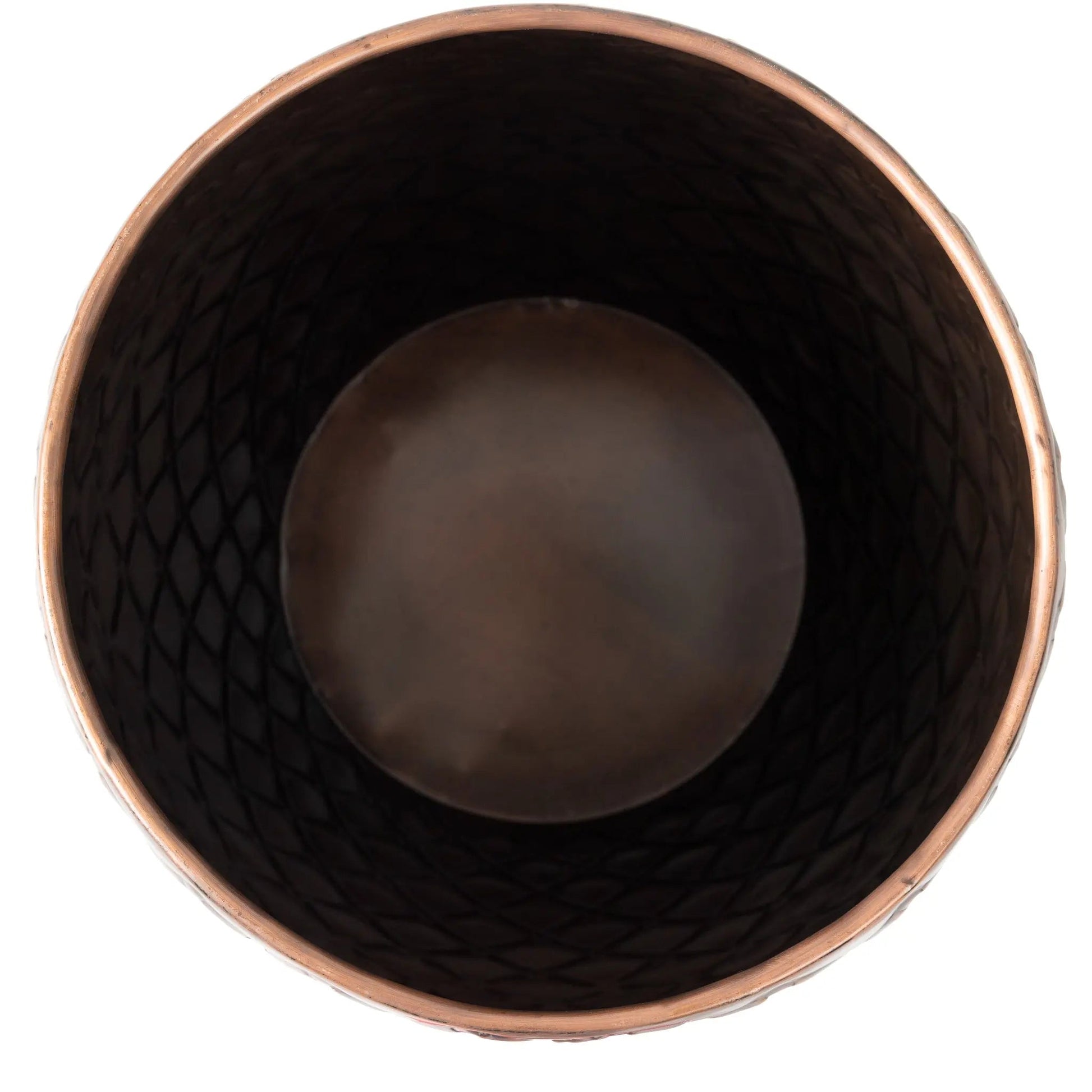 Braga Metal Stool-Container in Copper Finish - Tampa Home & Garden Store