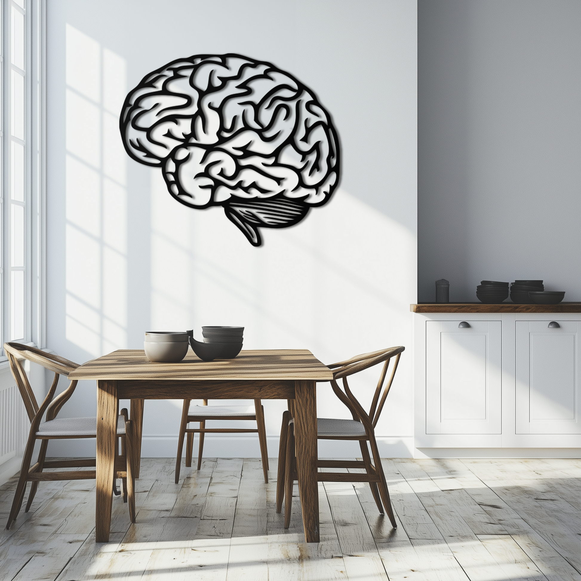 Brain Metal Wall Art - Modern Abstract Steel Wall Decor - KAF086 - Tampa Home & Garden Store