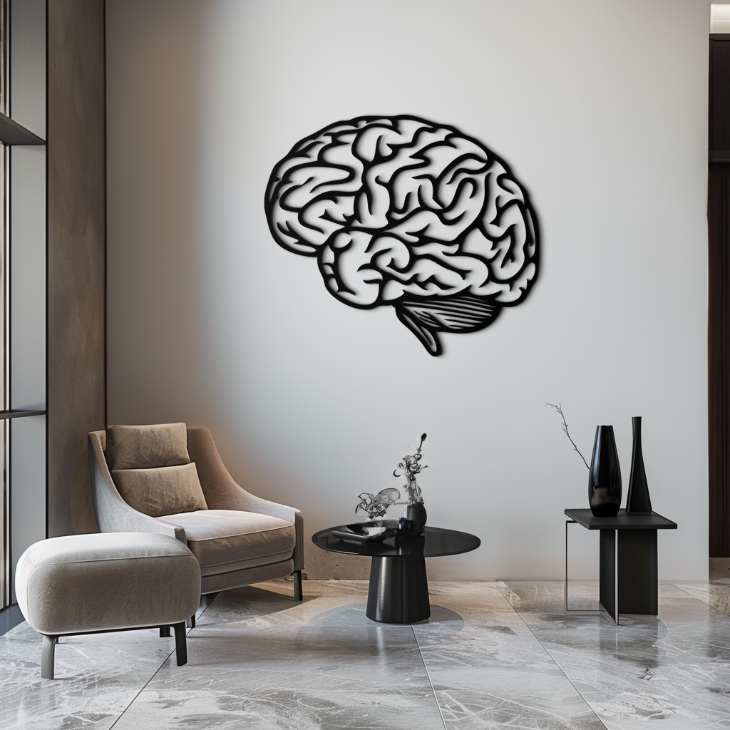 Brain Metal Wall Art - Modern Abstract Steel Wall Decor - KAF086 - Tampa Home & Garden Store