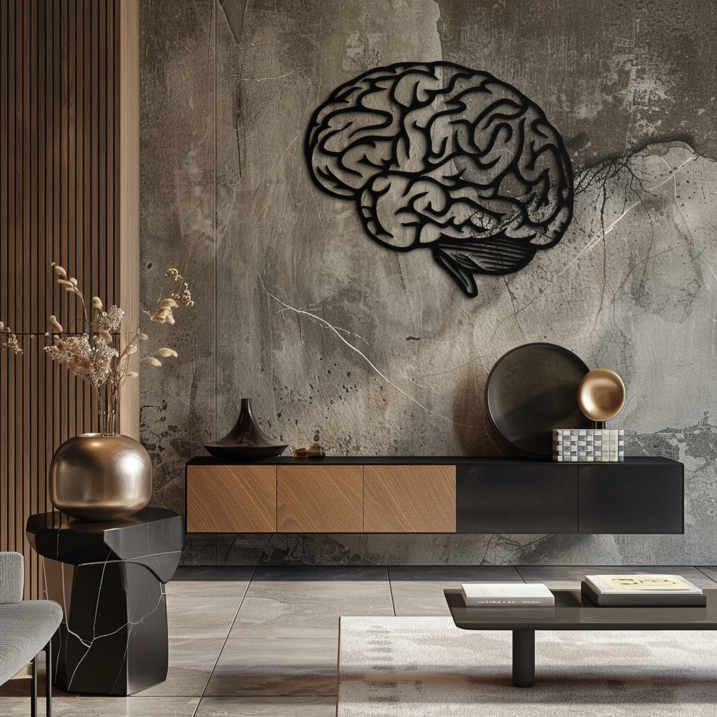 Brain Metal Wall Art - Modern Abstract Steel Wall Decor - KAF086 - Tampa Home & Garden Store