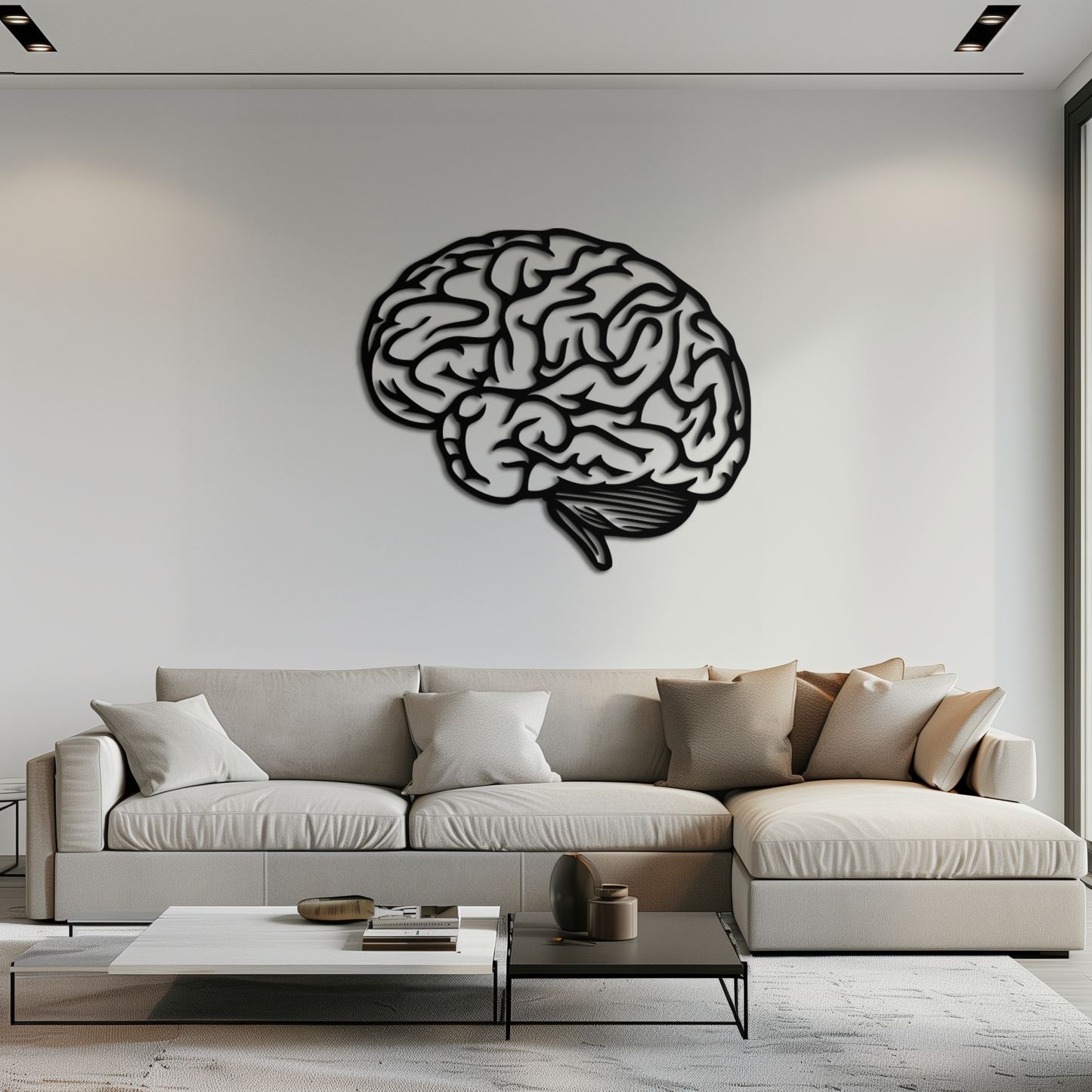 Brain Metal Wall Art - Modern Abstract Steel Wall Decor - KAF086 - Tampa Home & Garden Store