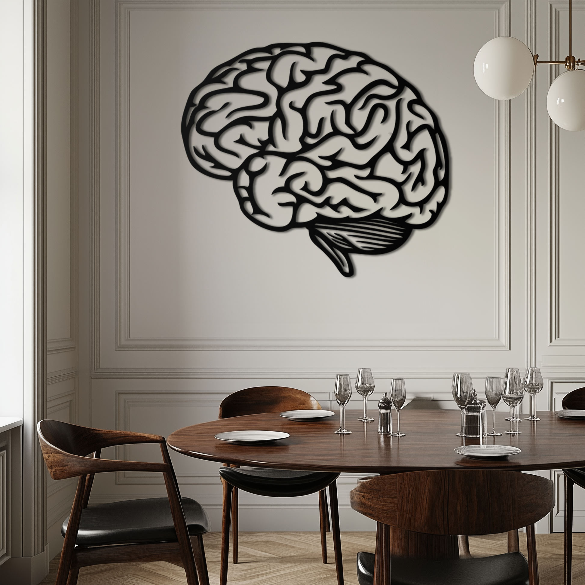 Brain Metal Wall Art - Modern Abstract Steel Wall Decor - KAF086 - Tampa Home & Garden Store