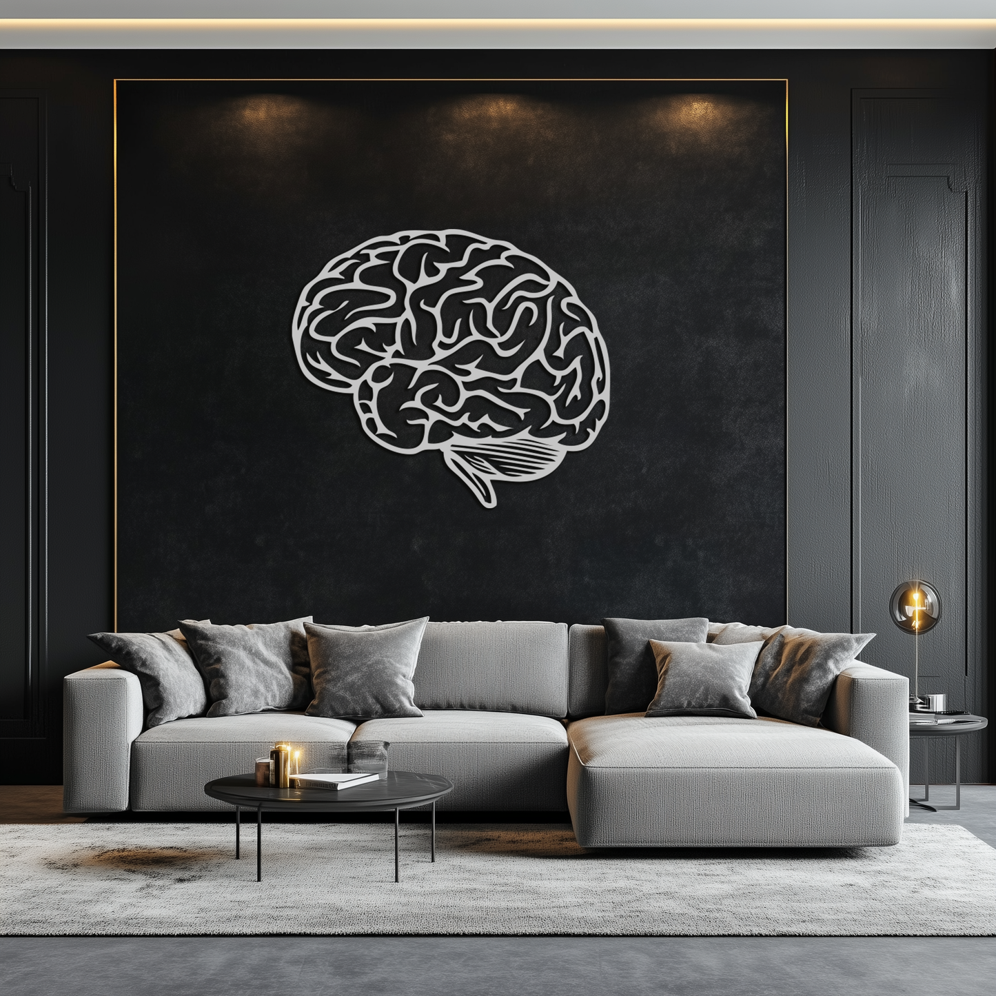 Brain Metal Wall Art - Modern Abstract Steel Wall Decor - KAF086 - Tampa Home & Garden Store