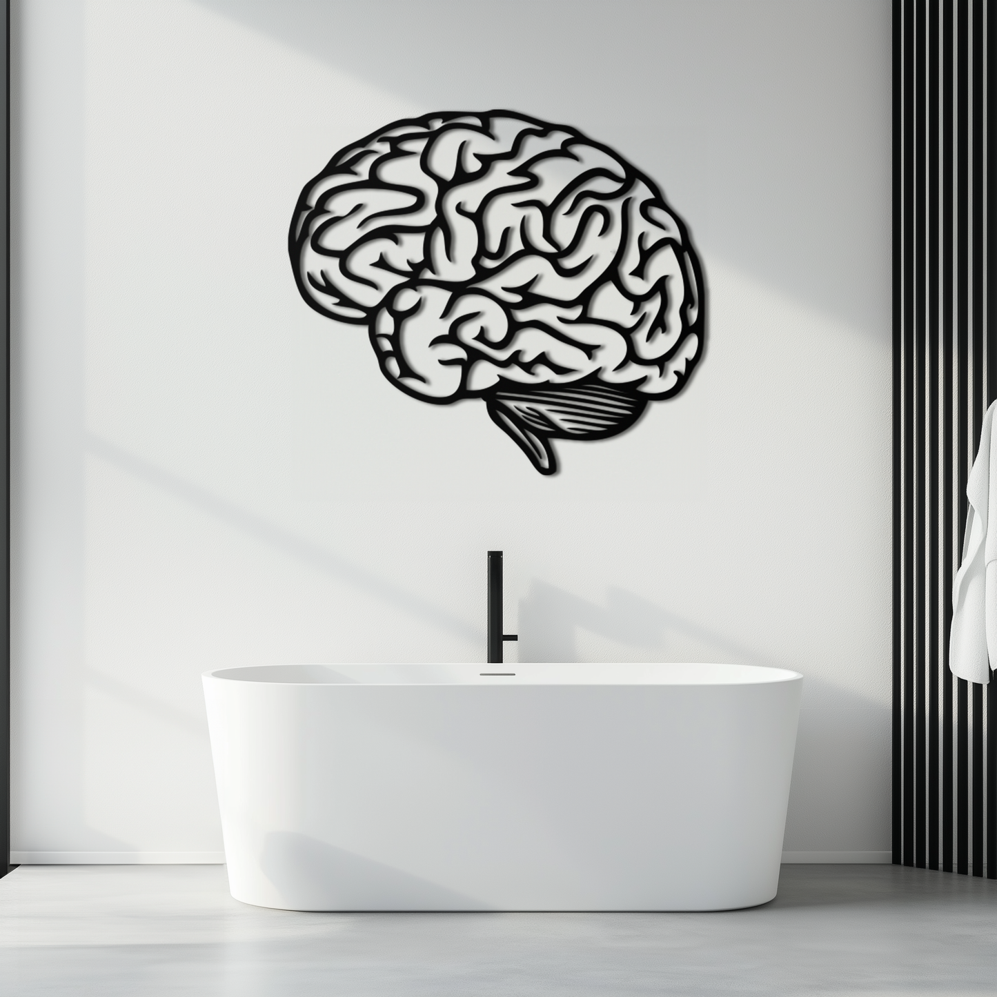Brain Metal Wall Art - Modern Abstract Steel Wall Decor - KAF086 - Tampa Home & Garden Store