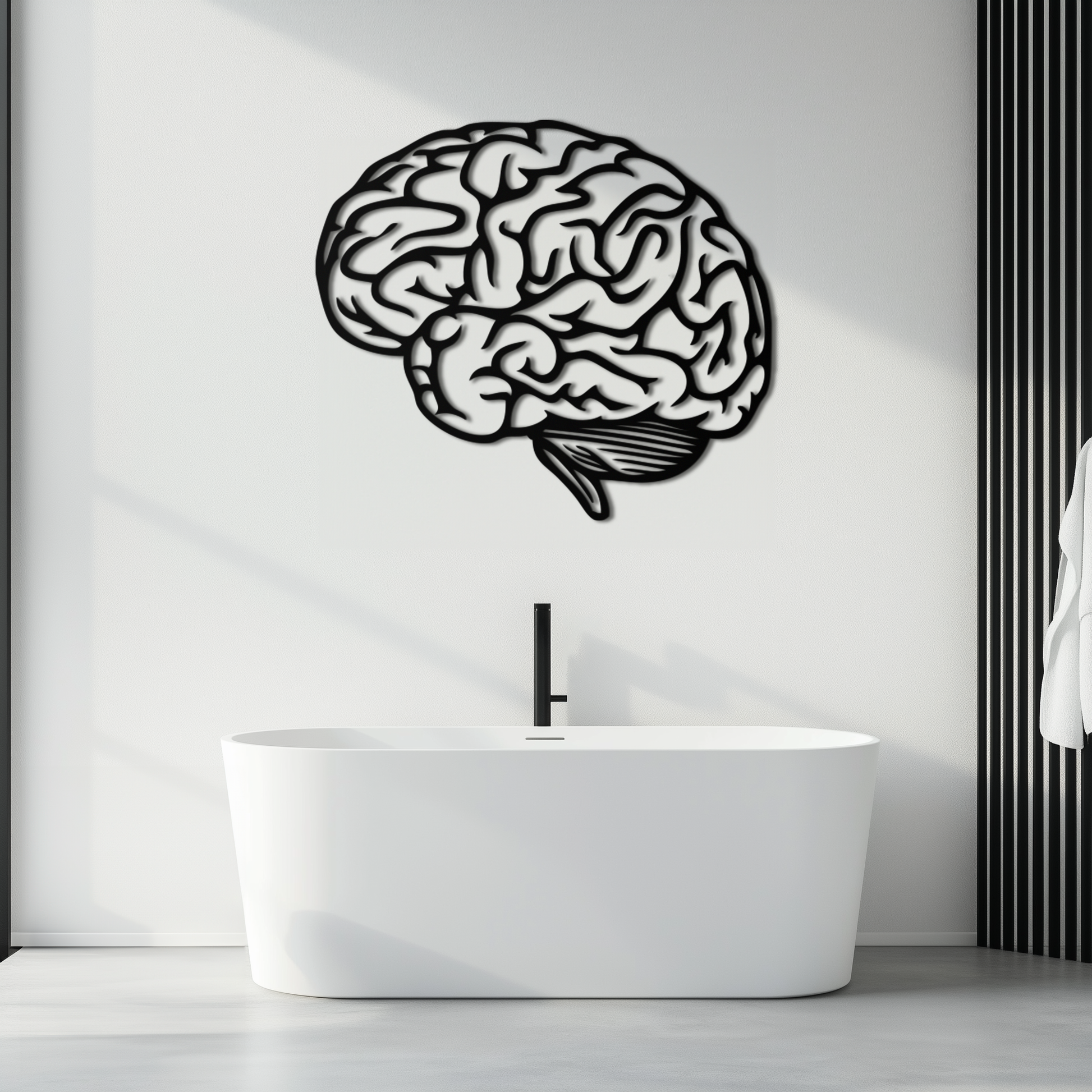 Brain Metal Wall Art - Modern Abstract Steel Wall Decor - KAF086 - Tampa Home & Garden Store